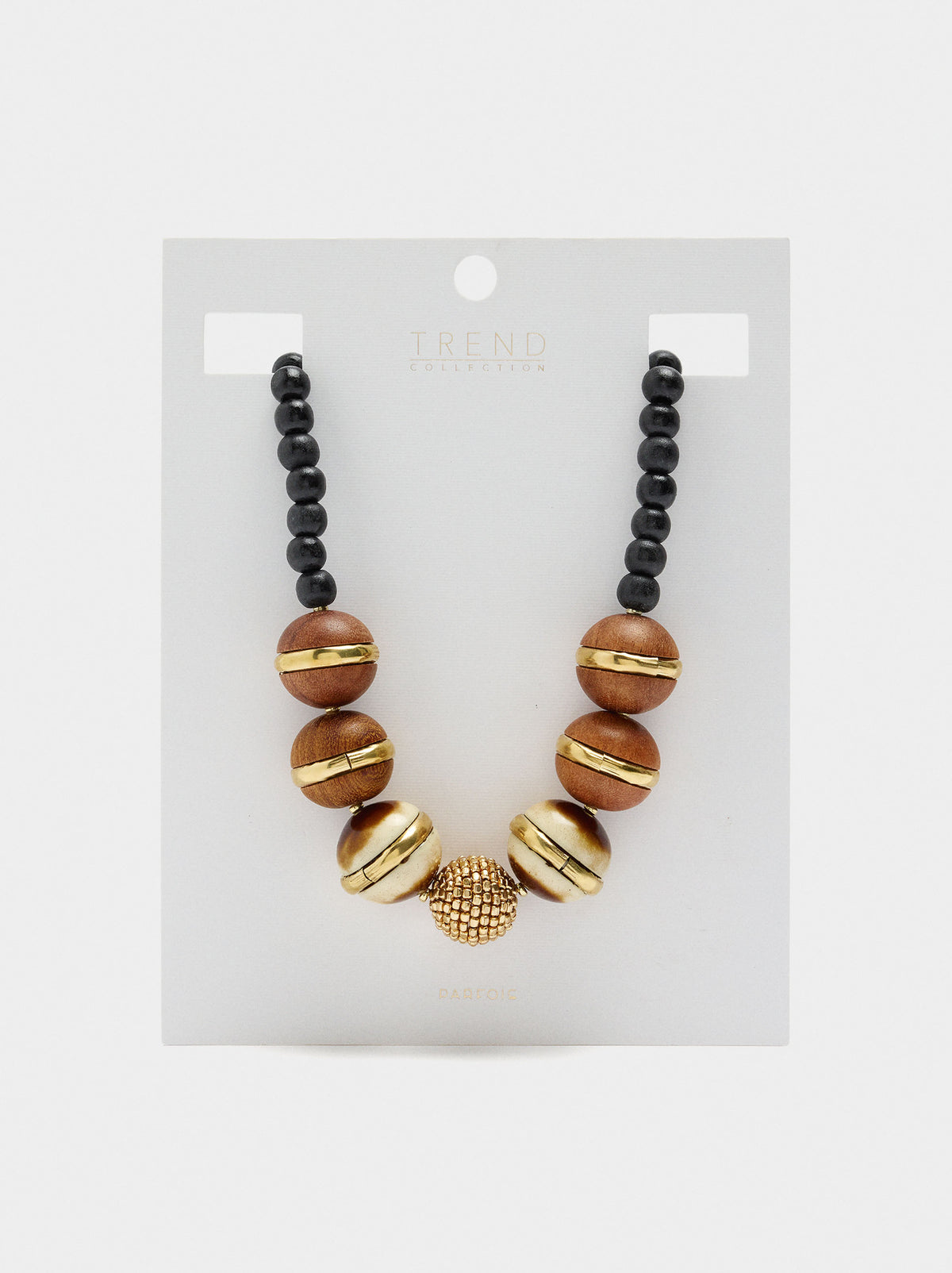 Short Wooden Bead Necklace