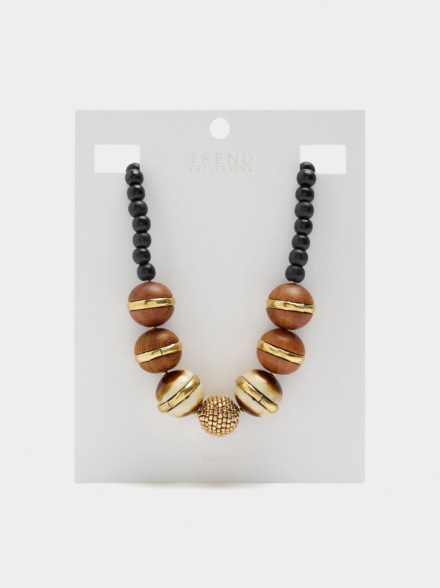 Short Wooden Bead Necklace