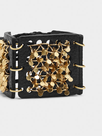 Wide Bracelet With Leather