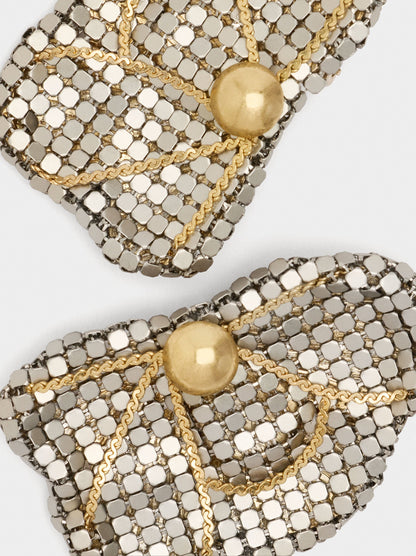 Maxi Bicolor Half-Flower Earrings