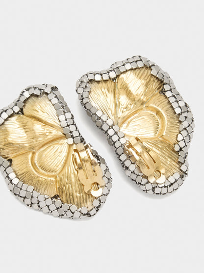 Maxi Bicolor Half-Flower Earrings