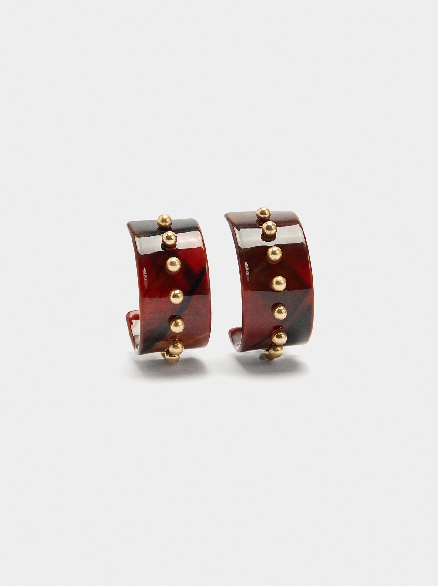 Maxi Stone-Effect Hoop Earrings With Spheres