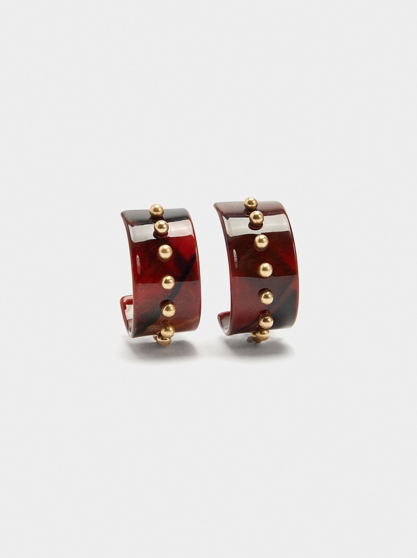 Maxi Stone-Effect Hoop Earrings With Spheres