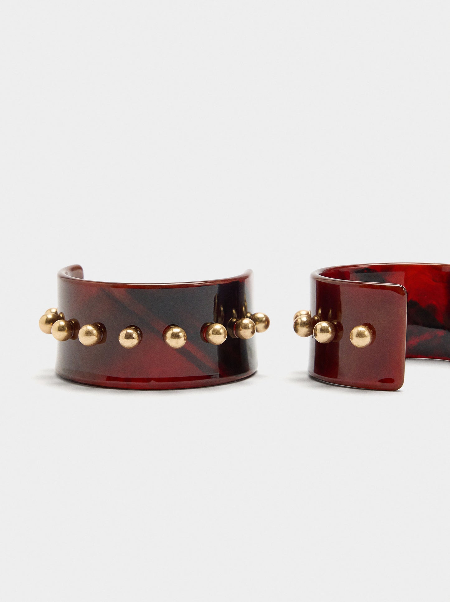 Maxi Stone-Effect Hoop Earrings With Spheres
