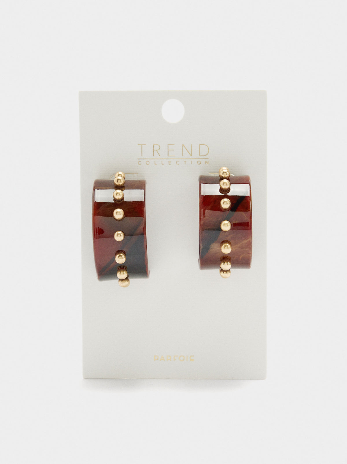 Maxi Stone-Effect Hoop Earrings With Spheres