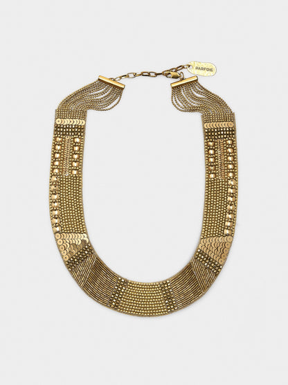 Short And Wide Necklace With Beads