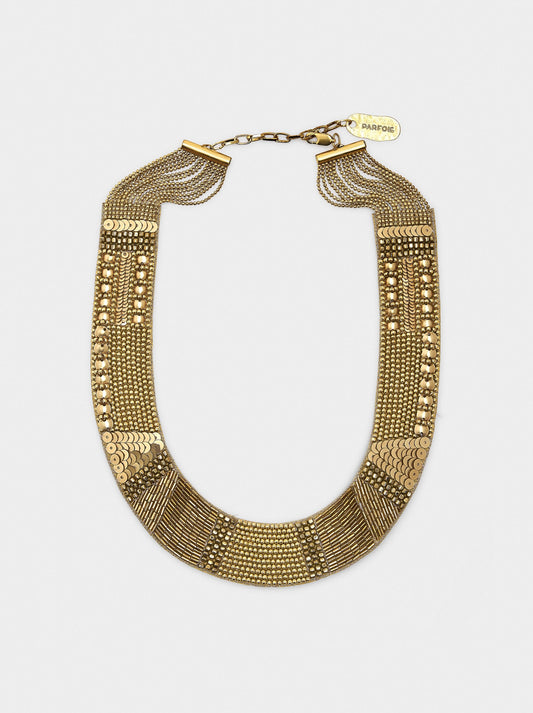 Short And Wide Necklace With Beads