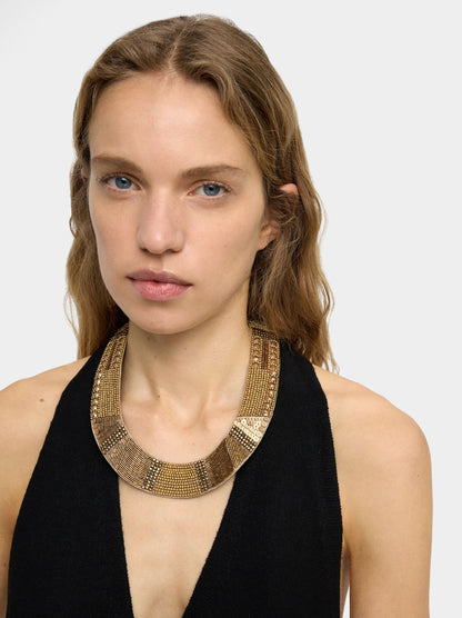 Short And Wide Necklace With Beads