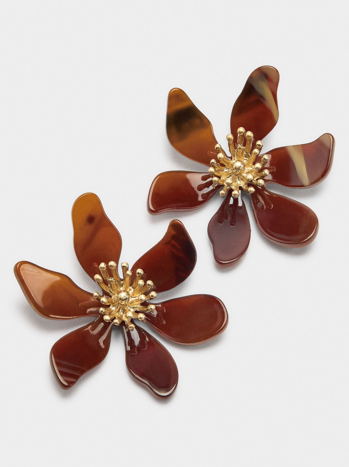 Maxi Flower Earrings With Stone Effect