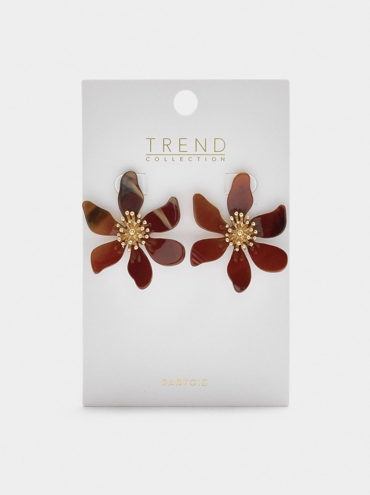Maxi Flower Earrings With Stone Effect
