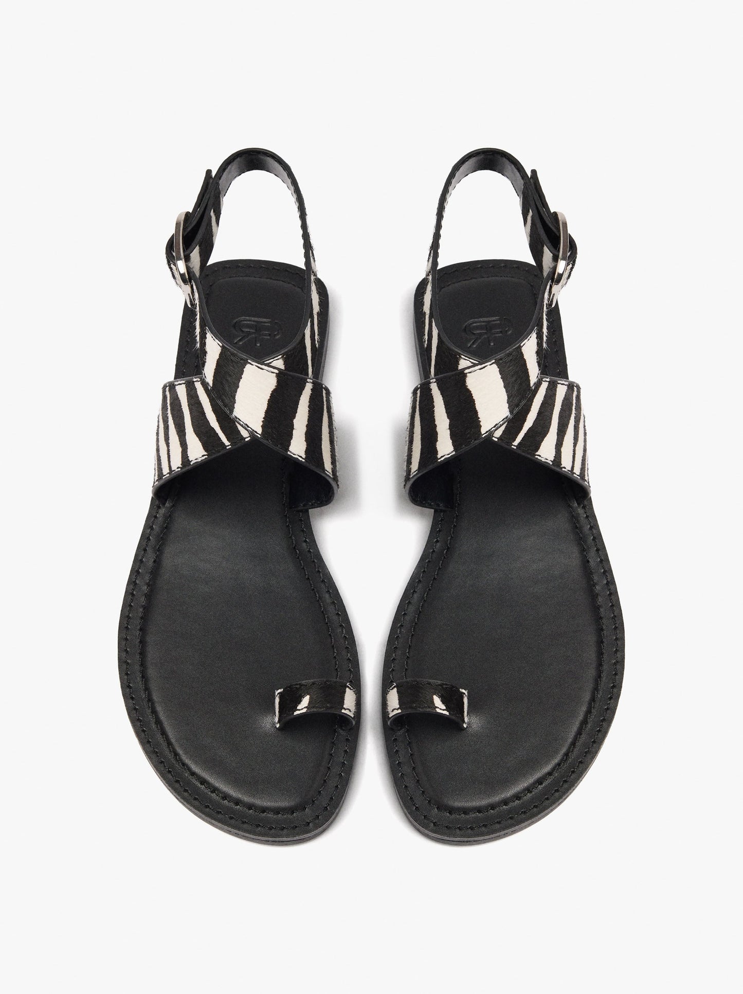 Flat Sandals With Printed Animal Leather