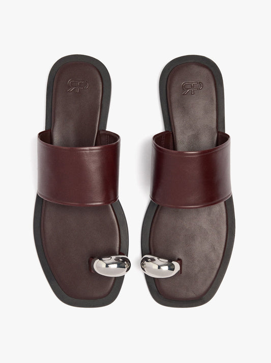 Leather Sandals With Metallic Detail