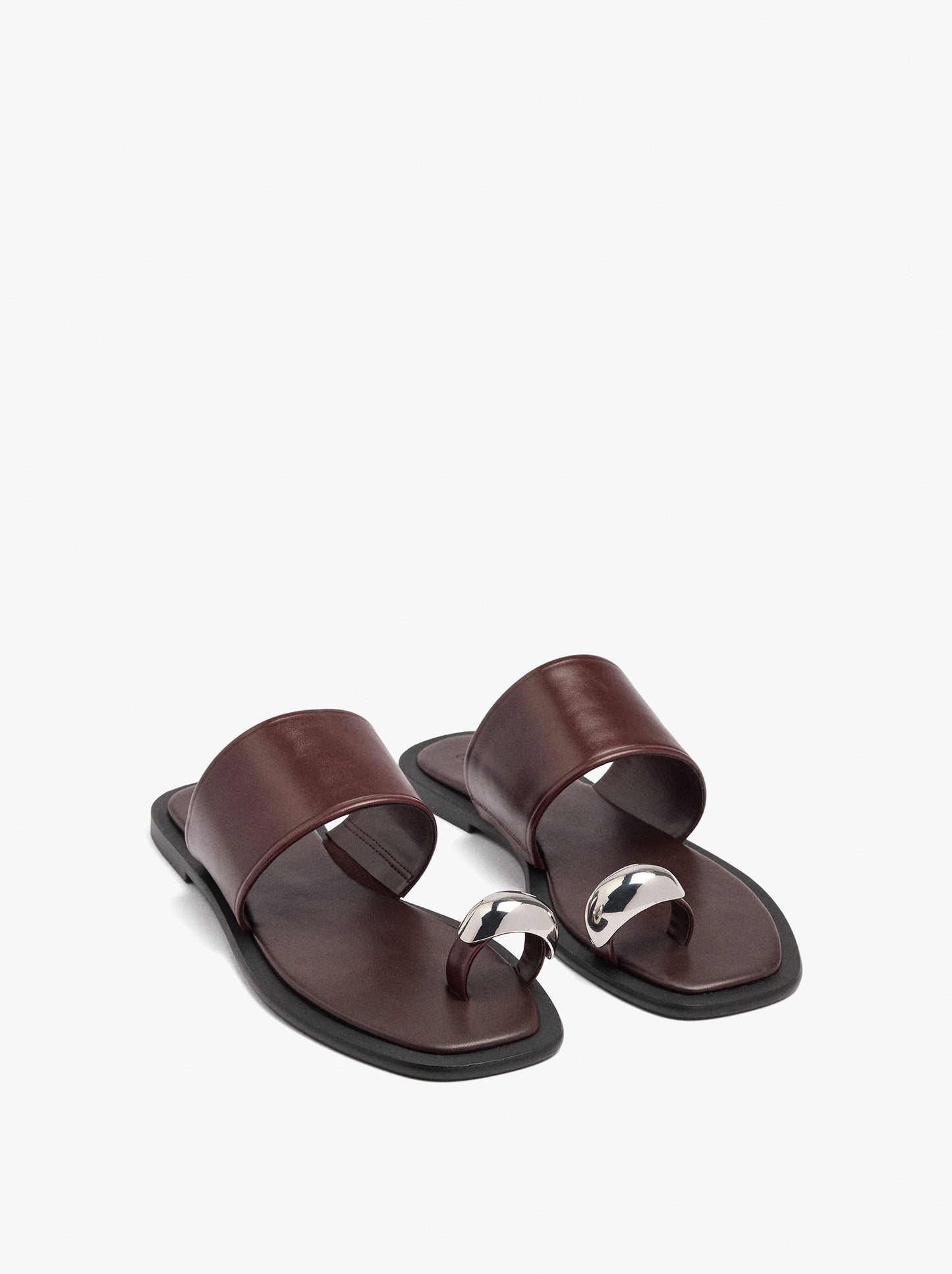 Leather Sandals With Metallic Detail
