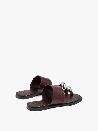 Leather Sandals With Metallic Detail