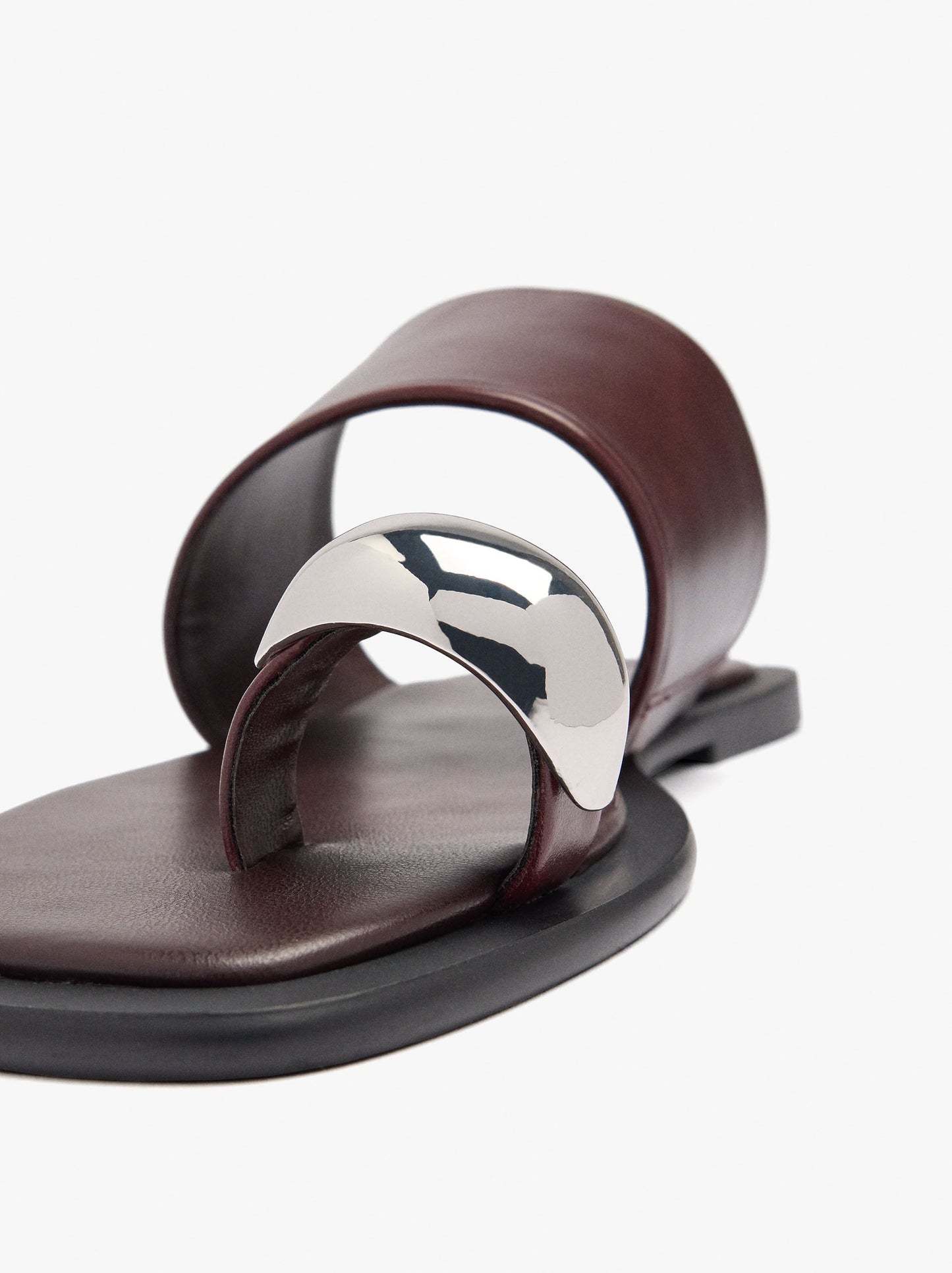 Leather Sandals With Metallic Detail