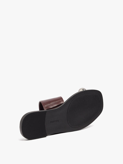Leather Sandals With Metallic Detail