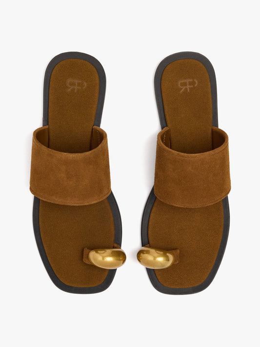 Leather Sandals With Metallic Detail
