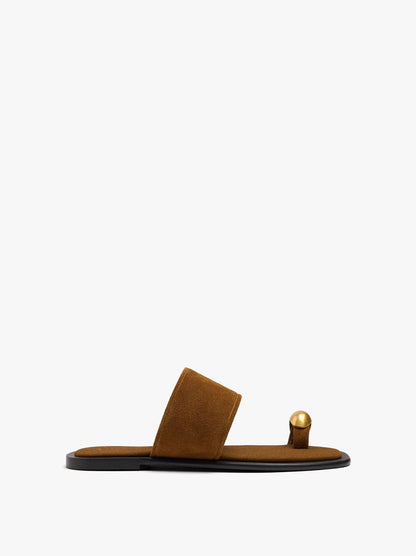 Leather Sandals With Metallic Detail
