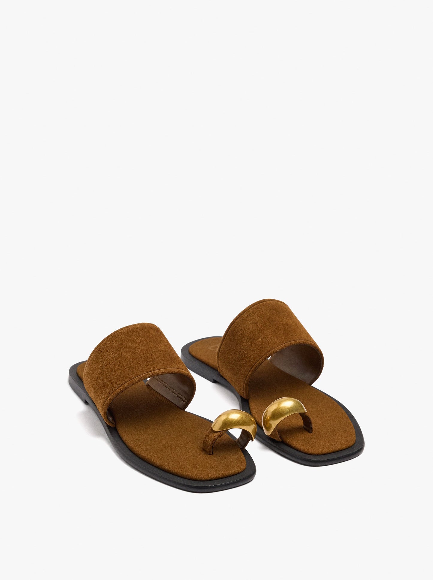 Leather Sandals With Metallic Detail