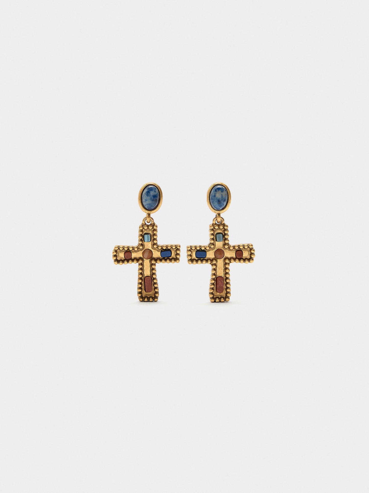 Cross Earrings With Stones