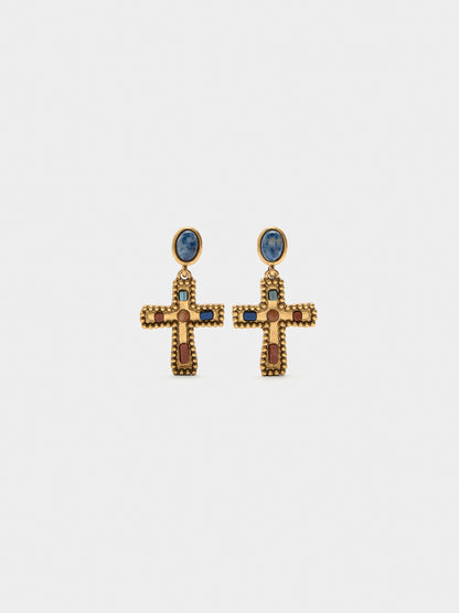 Cross Earrings With Stones