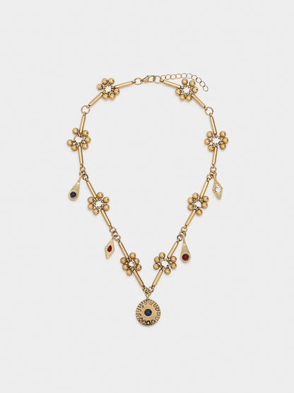 Short Necklace With Flowers