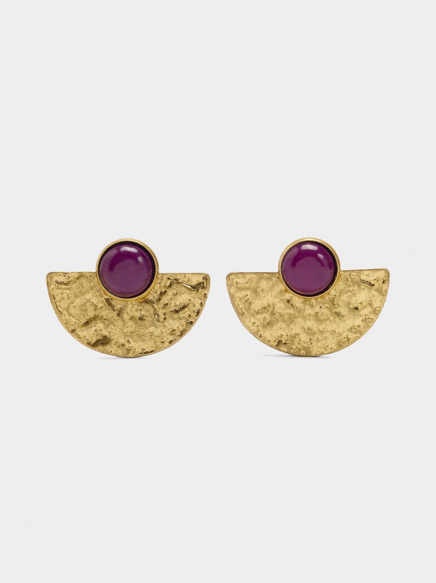 Fan And Sphere Stone-Effect Earrings