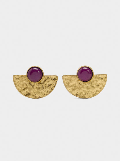 Fan And Sphere Stone-Effect Earrings