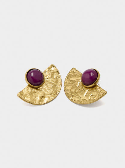 Fan And Sphere Stone-Effect Earrings