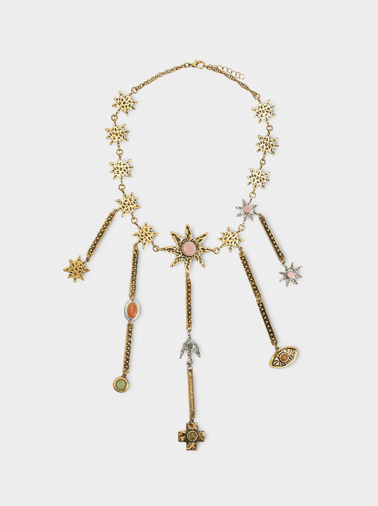 Necklace With Star Pendants Hanging From Bars