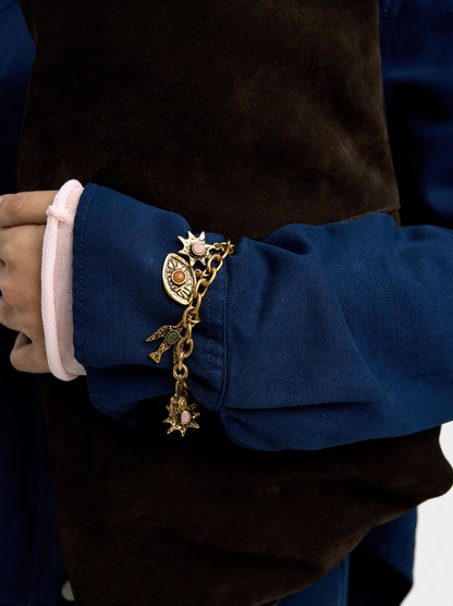 Bracelet With Dangling Links And Stones