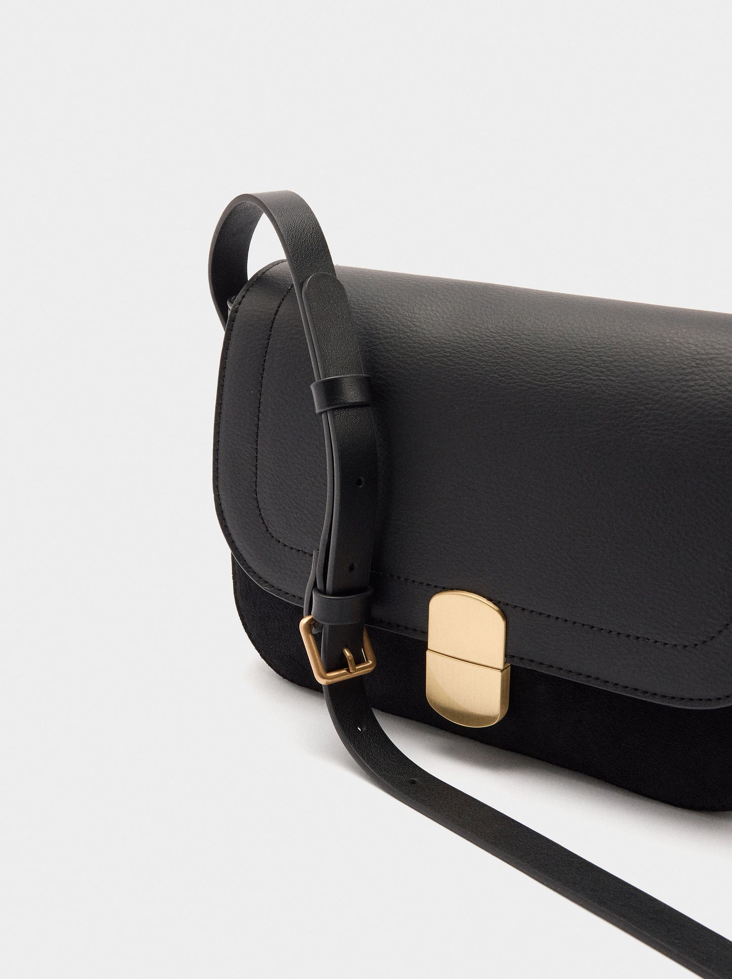 Leather-Effect Crossbody Bag With Flap