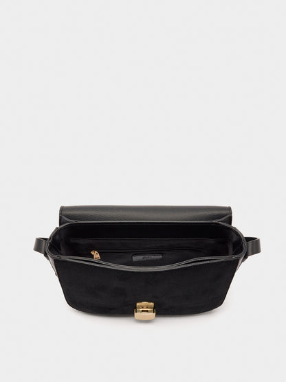 Leather-Effect Crossbody Bag With Flap