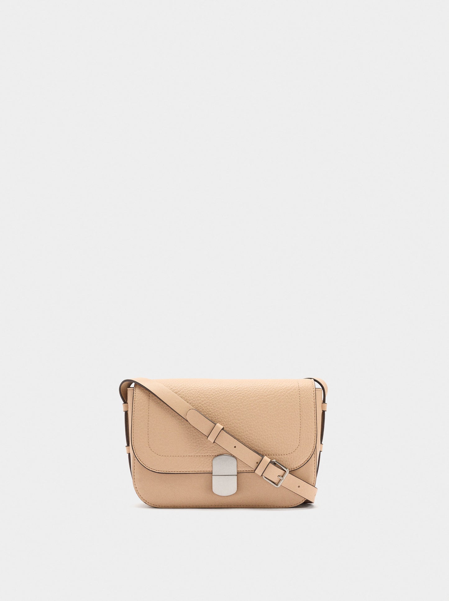 Leather-Effect Crossbody Bag With Flap