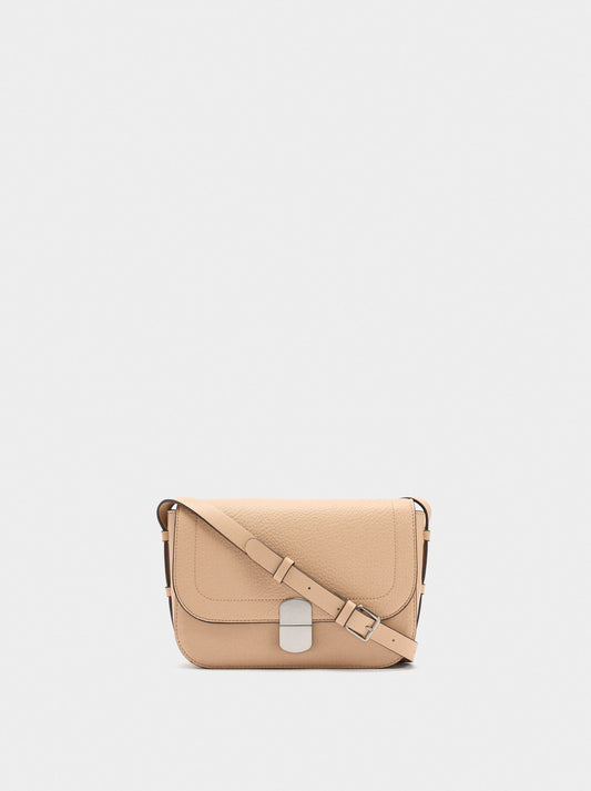 Leather-Effect Crossbody Bag With Flap