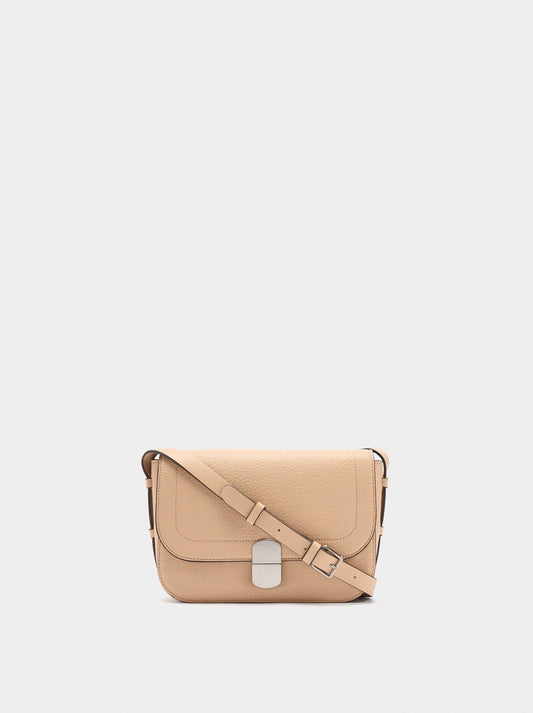 Leather-Effect Crossbody Bag With Flap