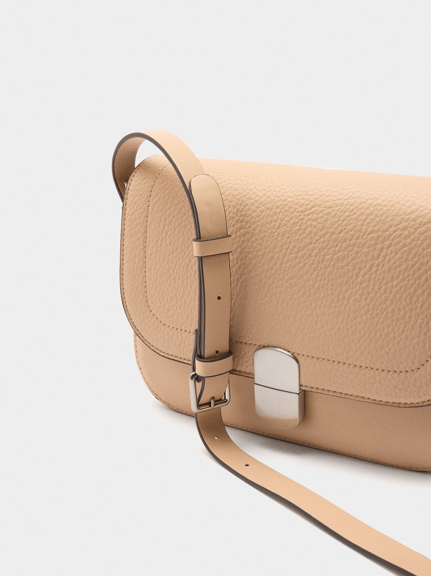 Leather-Effect Crossbody Bag With Flap