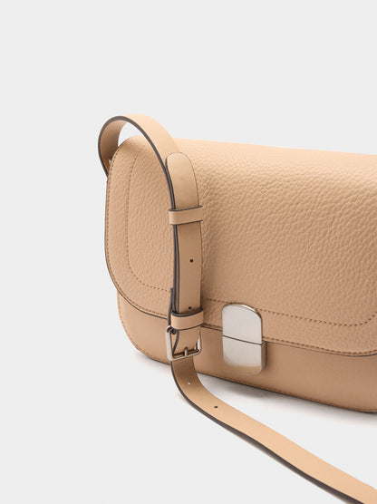Leather-Effect Crossbody Bag With Flap