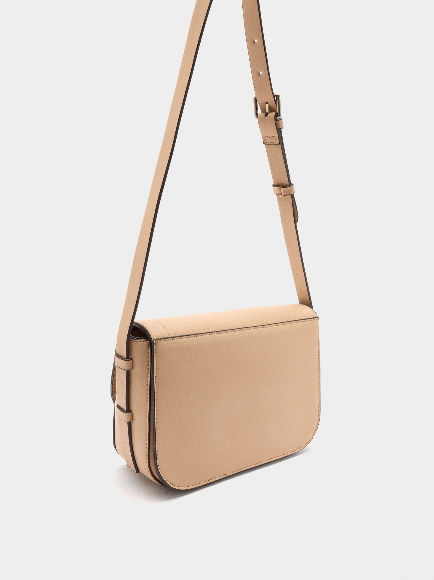 Leather-Effect Crossbody Bag With Flap