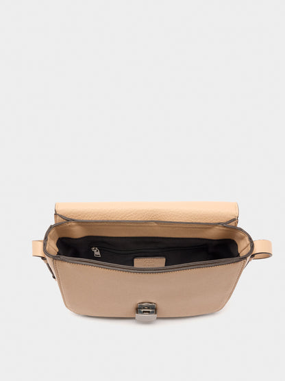 Leather-Effect Crossbody Bag With Flap