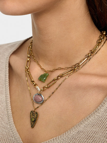 Set Of Pendant Necklaces With Stone