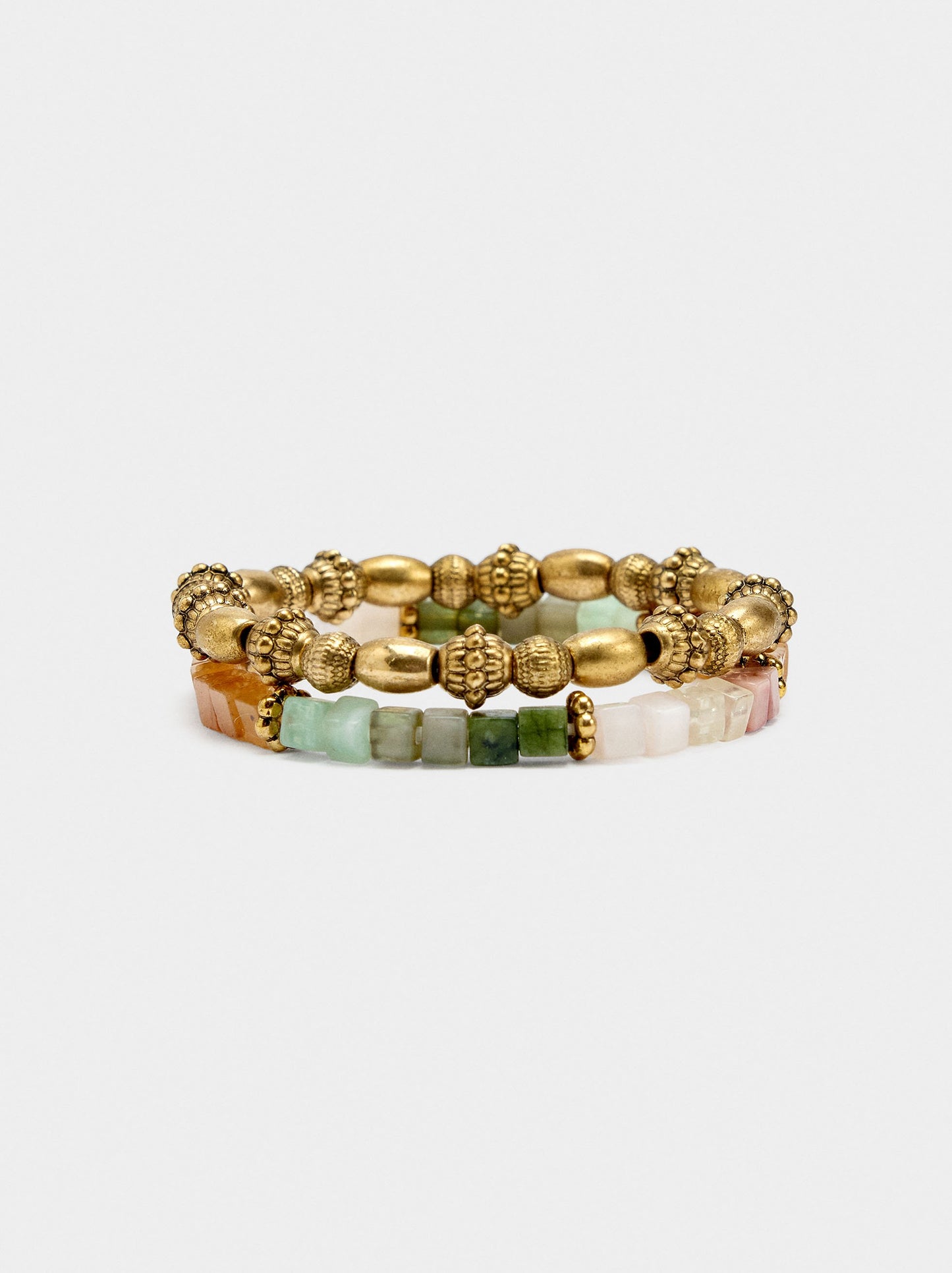 Set Of Bracelets With Multicolor Stones