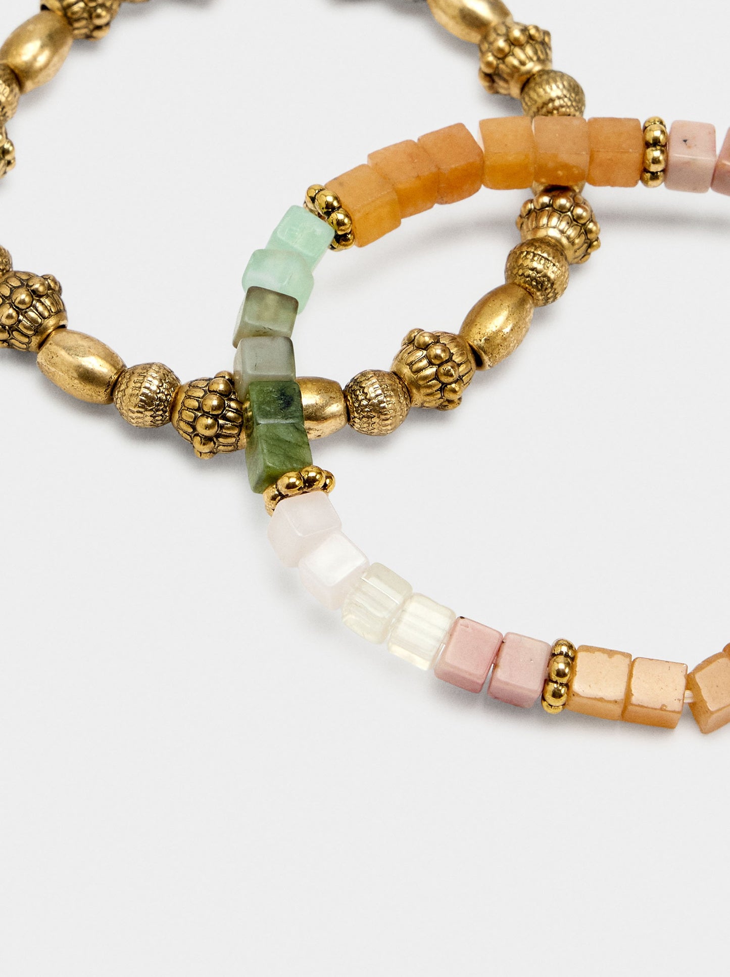 Set Of Bracelets With Multicolor Stones
