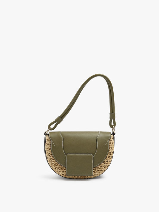 Handbag Paper Straw With Flap And Crossbody