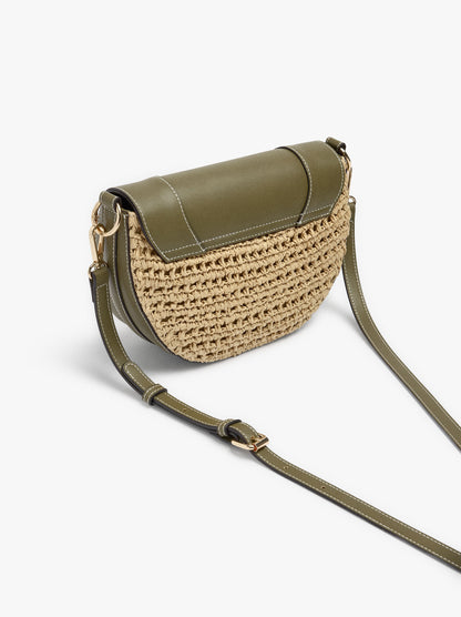 Handbag Paper Straw With Flap And Crossbody