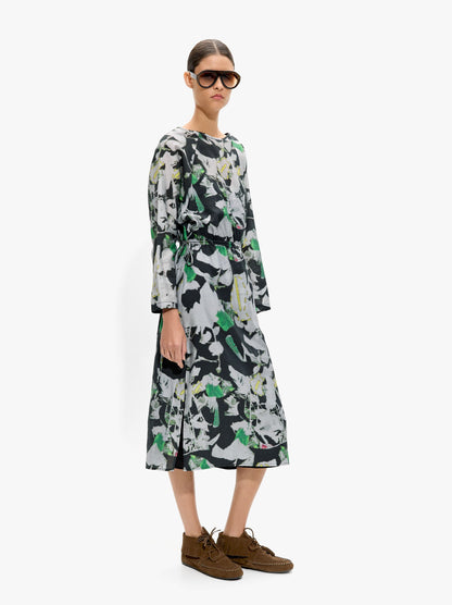 Printed Floral Midi Dress
