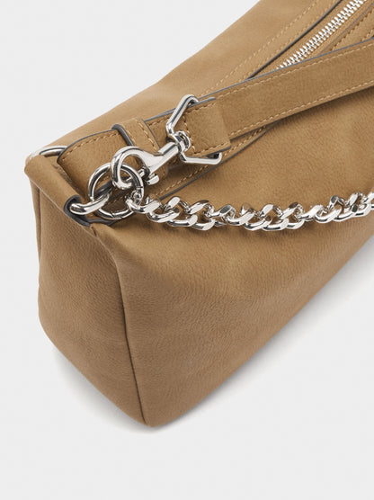 Shoulder Bag With Leather Effect