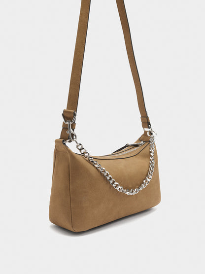 Shoulder Bag With Leather Effect