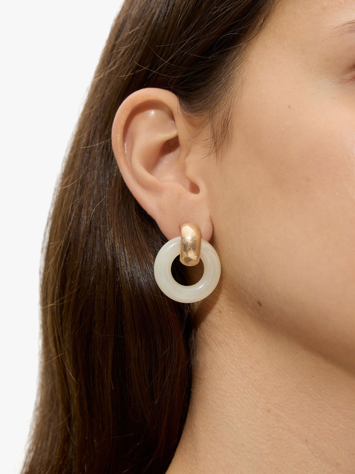 Hoop Earrings With Resin