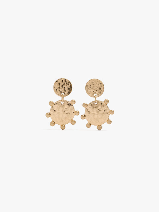 Round Earrings With Spheres